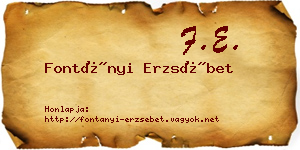 Fontányi Erzsébet névjegykártya